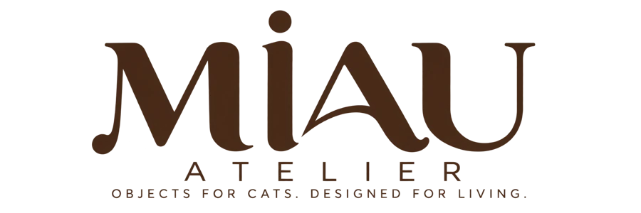 Miau Atelier wordmark, brown