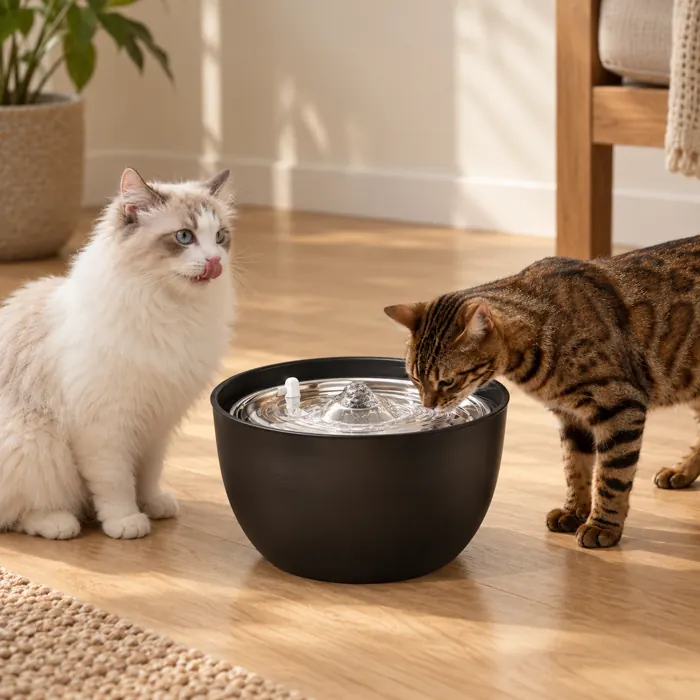 Miau Atelier: Stainless Steel Water Fountain
